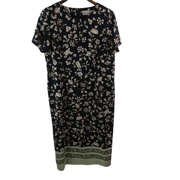 Kathy Lee 18 Black Tan Floral Maxi Dress - Picture 3 of 8